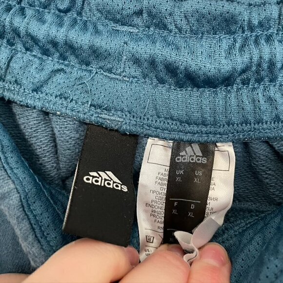 ADIDAS Blue w/ Red Logo Pull On Drawstring Active Joggers / Sweatpants Sweats XL - Picture 4 of 10